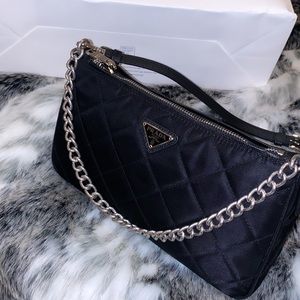 Prada Nylon Crossbody Bag with Chain